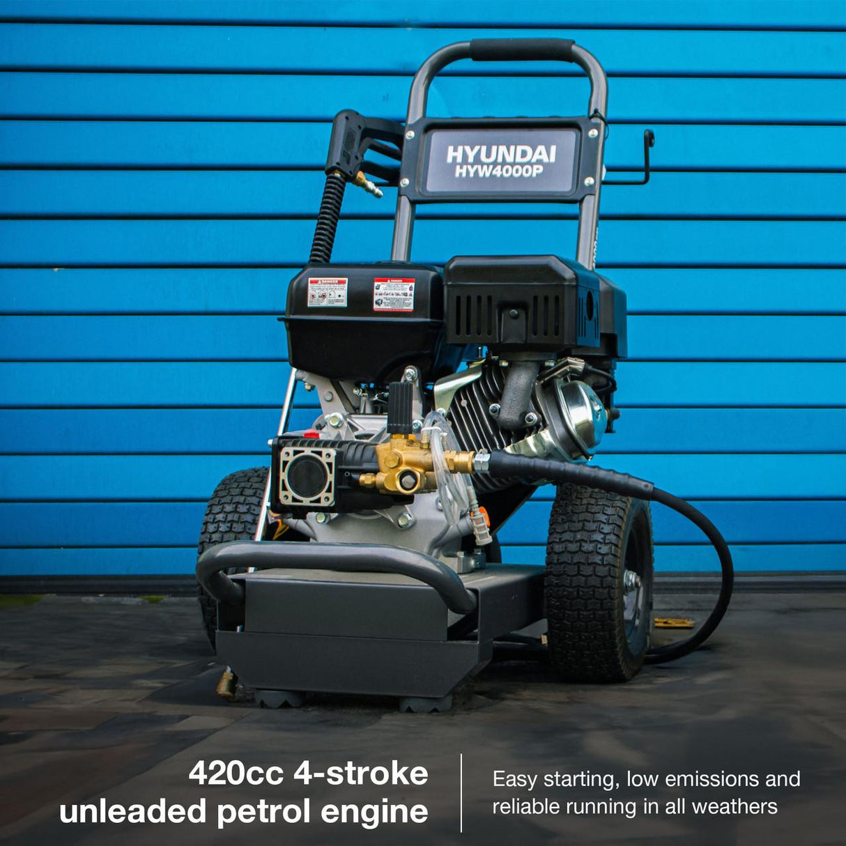 Hyundai 4000psi 275bar Petrol Pressure Washer 15L/Min 420cc Engine, Annovi Reverberi (AR) Pump| HYW4000P