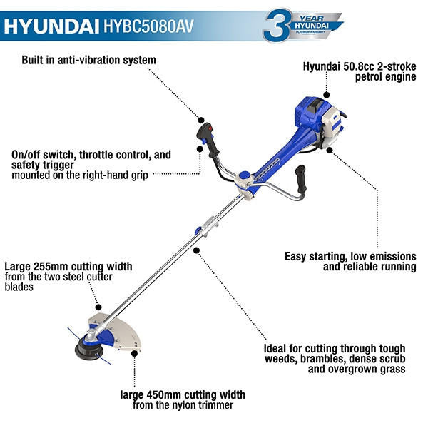 hyundai grass brush cutter features