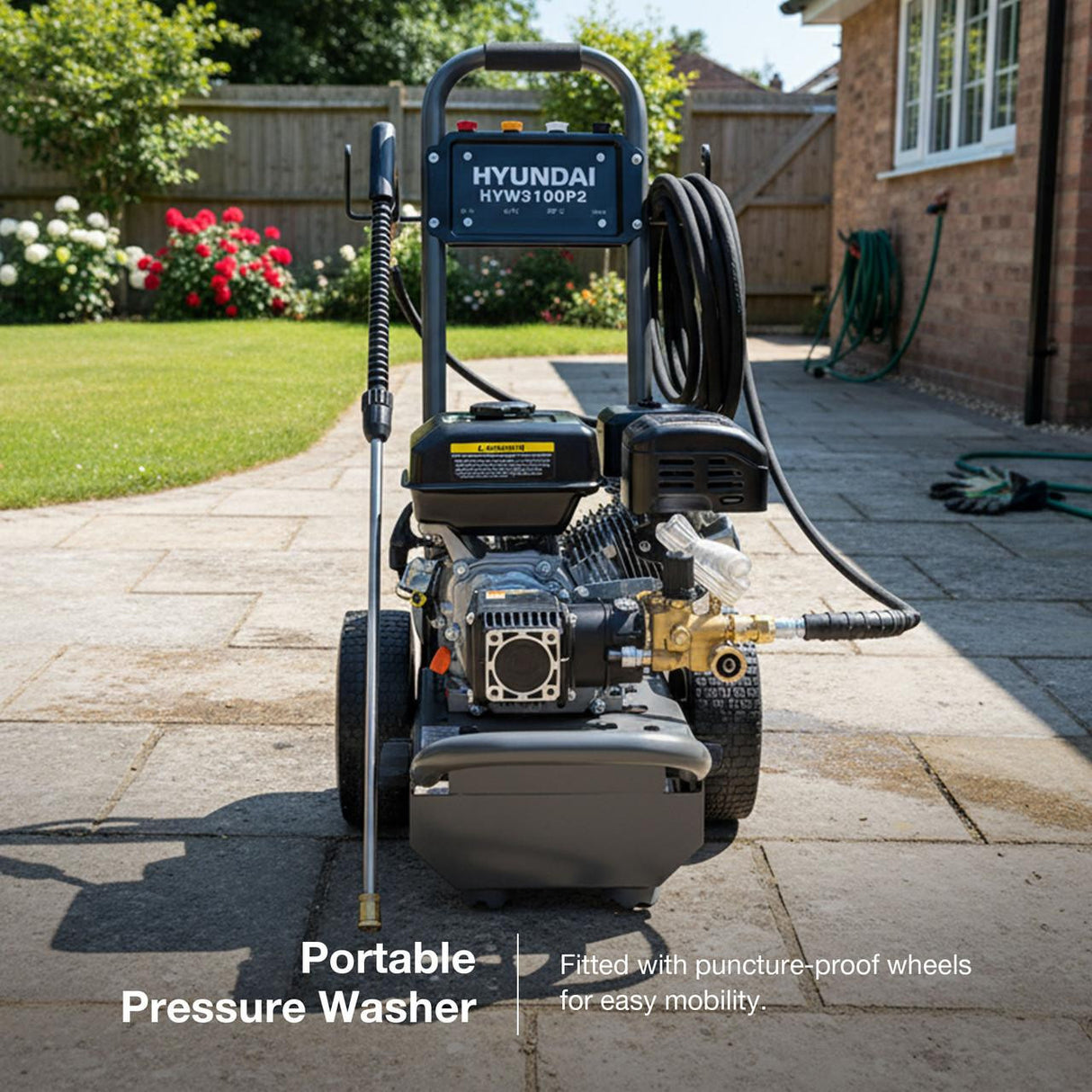Hyundai 3100psi 213bar Petrol Pressure Washer 10L/min 212cc Engine, Annovi Reverberi (AR) Pump| HYW3100P2