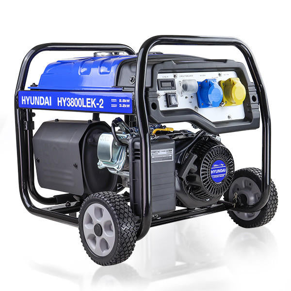 Hyundai 3.2kW / 4kVa* Electric Start Site Petrol Generator | HY3800LEK-2