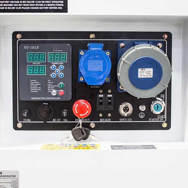 DHY12500SE Silenced Diesel Generator Control Panel