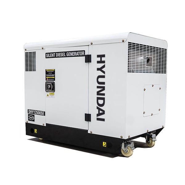 Hyundai 10kW / 12.5kVA* Diesel Standby Generator, 230v Single Phase Output, 3000rpm, Quiet Silenced Canopy | DHY12500SE