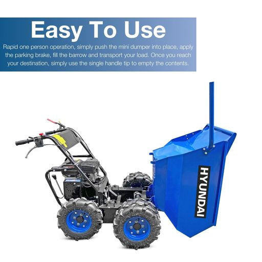 Hyundai 500kg 196cc 4x4 Drive Mini Dumper Power Barrow | HYMD500