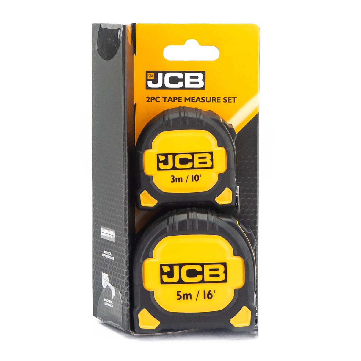JCB 2 PC Tape Measure Set In Packaging