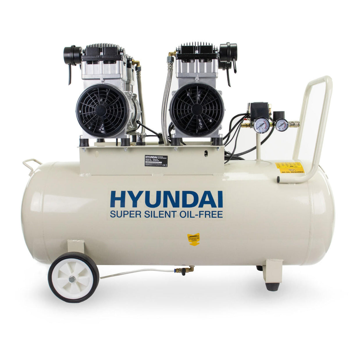 Hyundai 100 Litre Silent Air Compressor 3000W Electric Oil-free 4hp Compressor | HY2150100