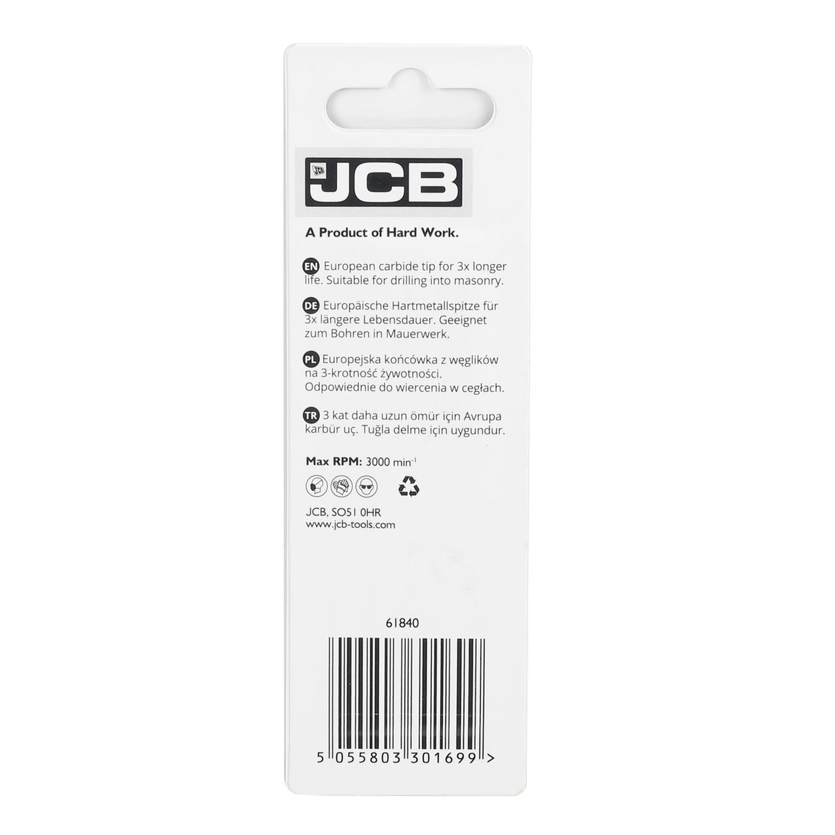 JCB Masonry Drill Bit 4 x 75 mm | 5055803301699