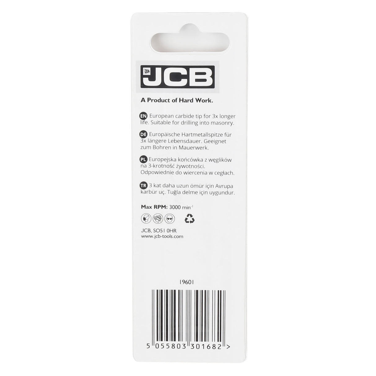 JCB Masonry Drill Bit 3 x 70 m | 5055803301682