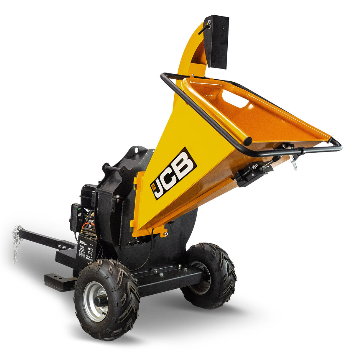 JCB 120mm / 4.72” Heavy-duty Petrol Wood Chipper 457cc, 15hp 4-Stroke, Electric Start | JCB-CH150120PE