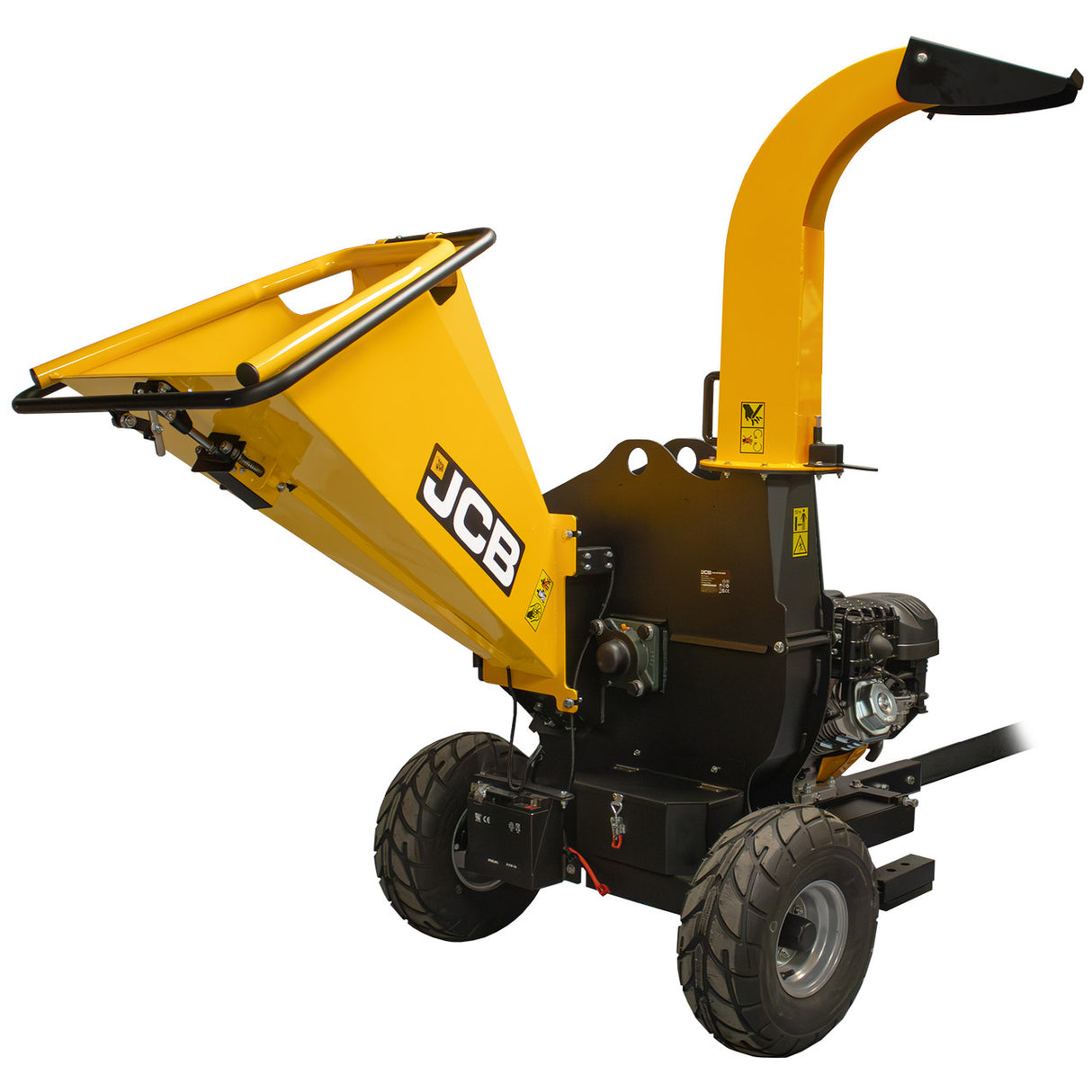JCB 120mm / 4.72” Heavy-duty Petrol Wood Chipper 457cc, 15hp 4-Stroke, Electric Start | JCB-CH150120PE