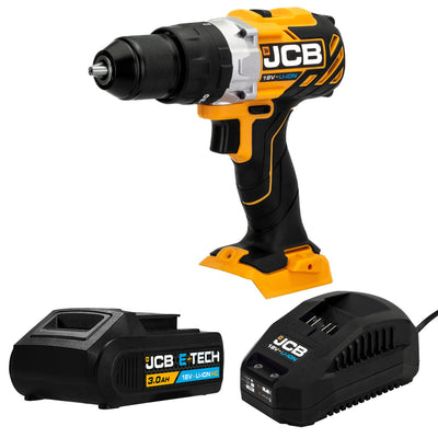 JCB 18V 65Nm Brushless Combi Drill with 3.0Ah Li-ion Battery & 18V 2.4A Fast Charger | 21-18BLCD-3CX-B