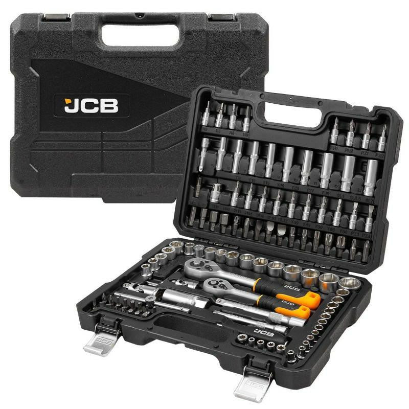 JCB 108 Piece Socket and Bit Set, Chrome Vanadium Steel | JCB-41082-5DS
