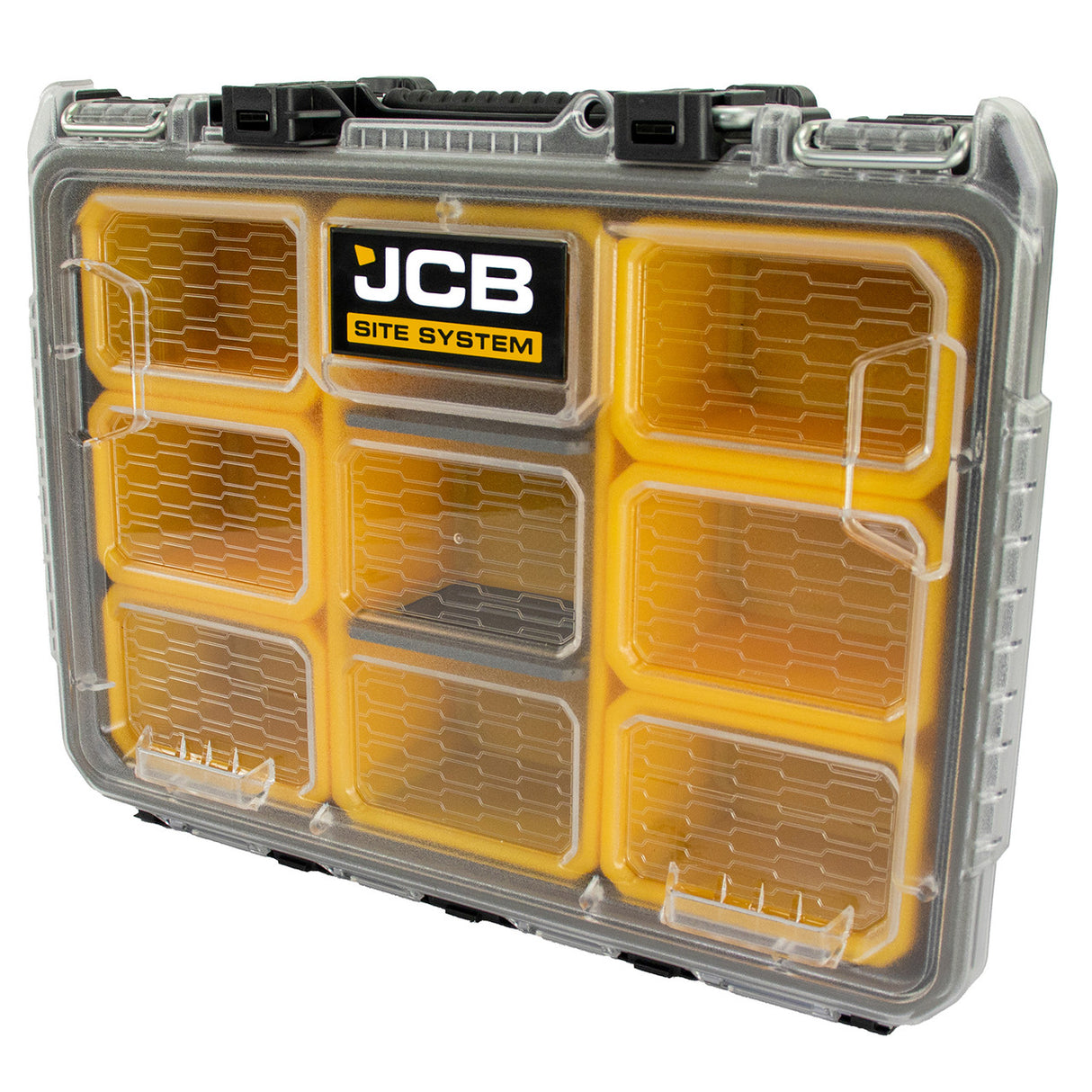 Constructed from durable polypropylene with a clear, impact-resistant polycarbonate lid, ensuring both strength and visibility of contents.