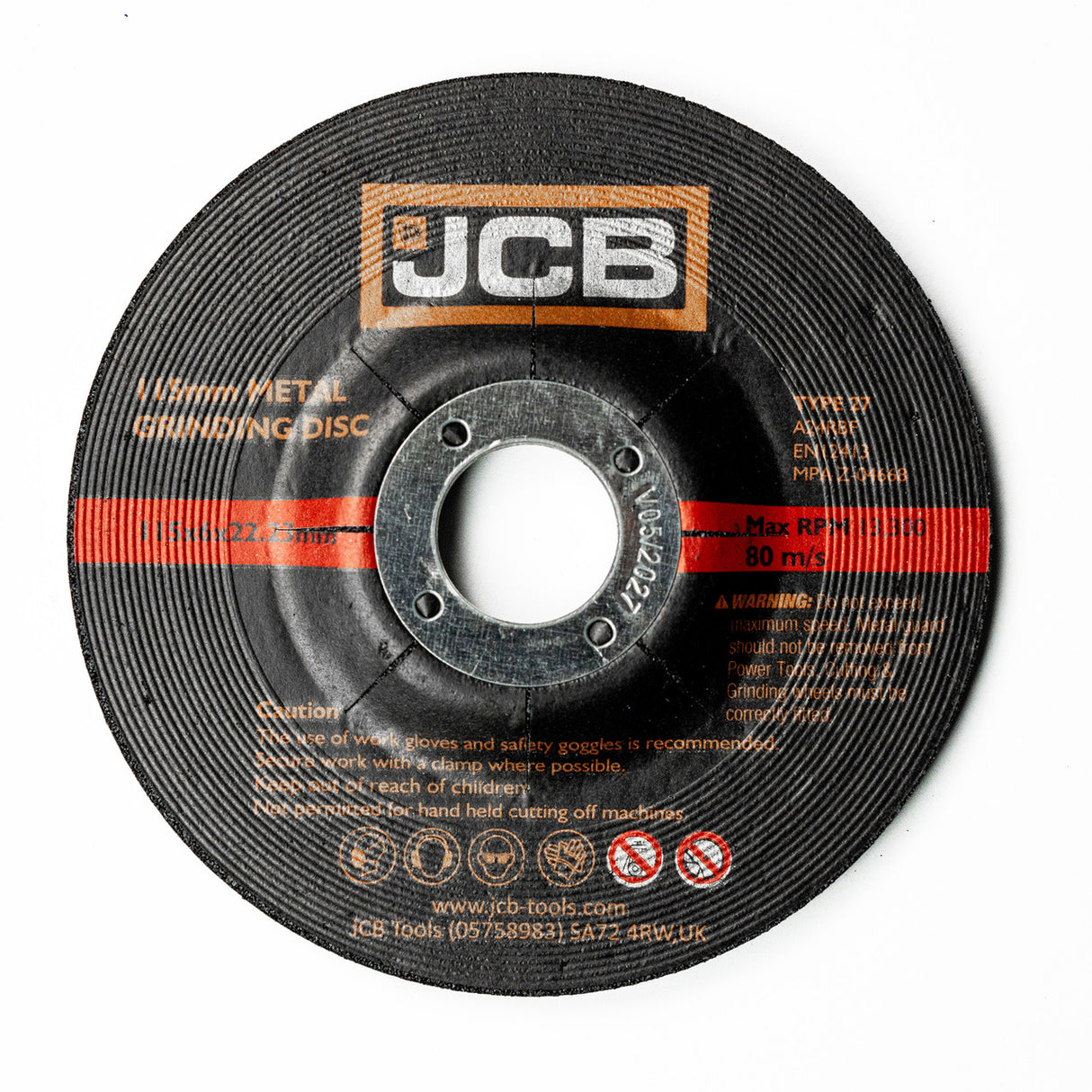 JCB 115mm Aluminium Oxide Metal Grinding Discs 10 Pack | JCB-MGR115-6-5PK