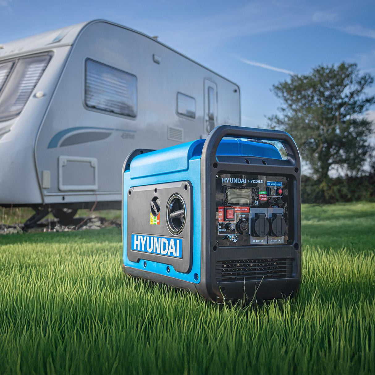 Camping generator for caravanning