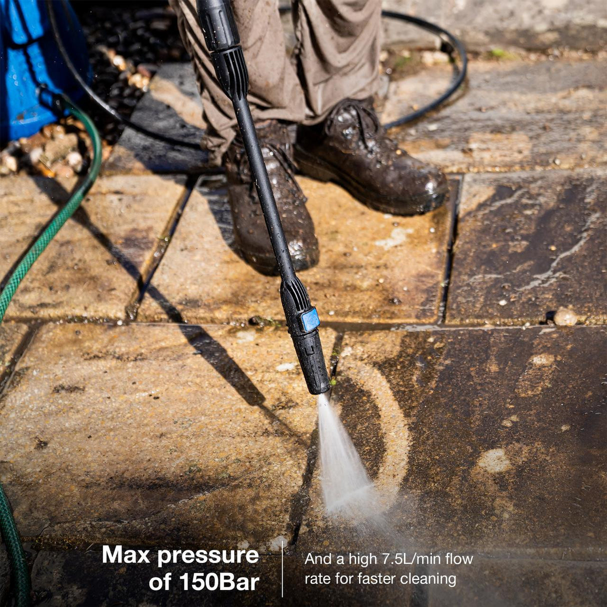 Hyundai 150Bar / 2175psi Electric Pressure Washer, 7.5L/min, 2000W Powerful Motor with Hose & Attachments | HYW2000E