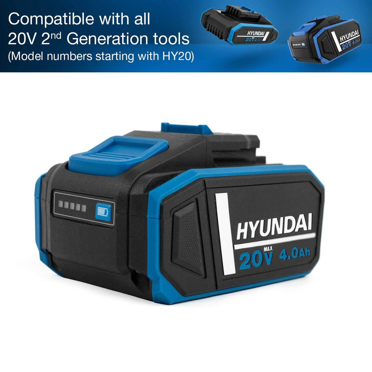 Hyundai 20V 4Ah Li-ion Replacement Battery for 2nd Generation 20v Range | BI20-4