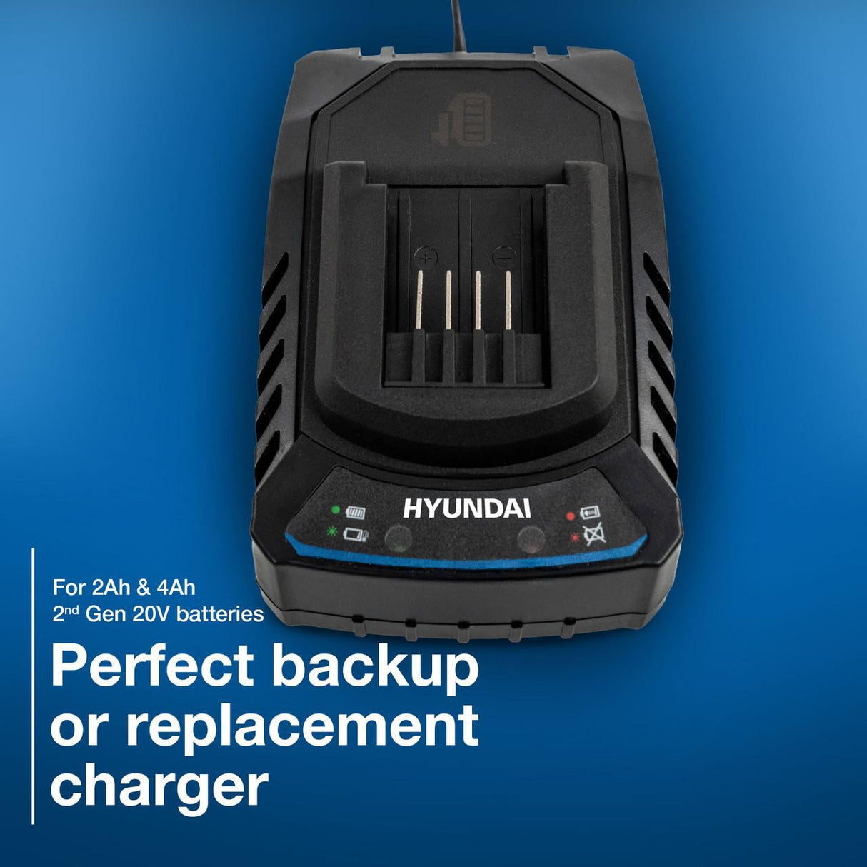 Hyundai 20V Cordless 65Nm Hammer Drill and 230Nm Impact Driver Brushless Kit, 2x 2.0Ah Li-ion Batteries and 2A Charger | S01-T2B