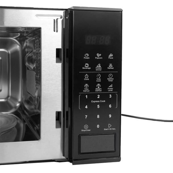 6 Auto Cook Modes One-touch programs for potatoes, popcorn, pizza, beverages, frozen meals, and reheating.