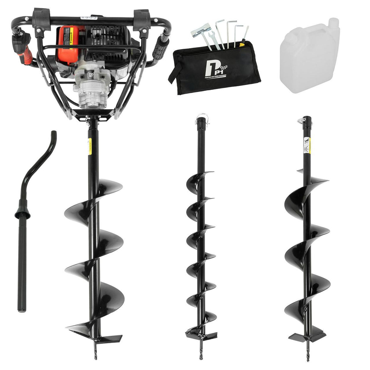 P1 56 cc Petrol Earth Auger with Brake System Post Hole Borer and Ground Drill - 100, 150 & 200mm | P1-EA560BR