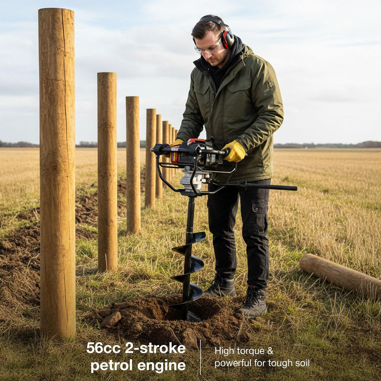 P1 Petrol Earth Auger with Brake System