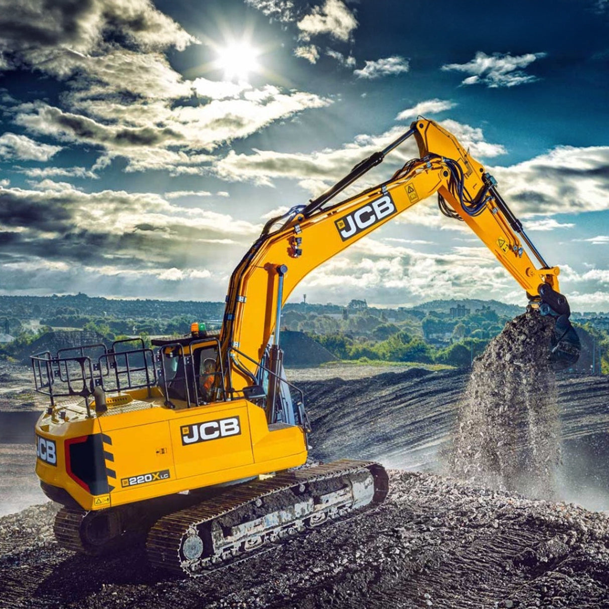 JCB 42 inch Roller Cabinet and Top Tool Chest Stack with Excavator Wrap JCBEXCSTACK image 1