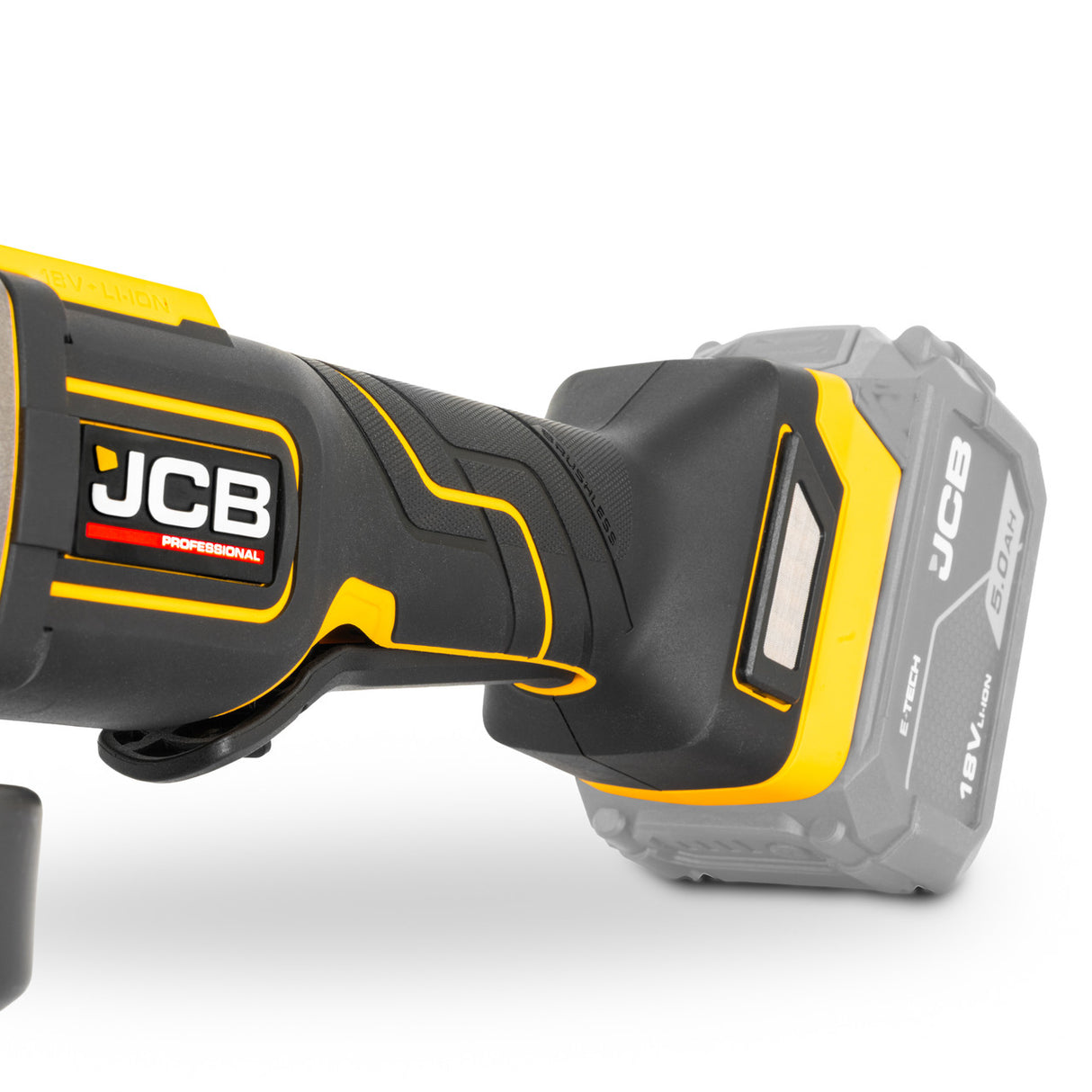 JCB Pro 18V Angle Grinder, 4.5"/ 115mm, Digital Speed Control, Anti-Vibration, Paddle Switch (Bare Tool) | JCB-18PAG-115