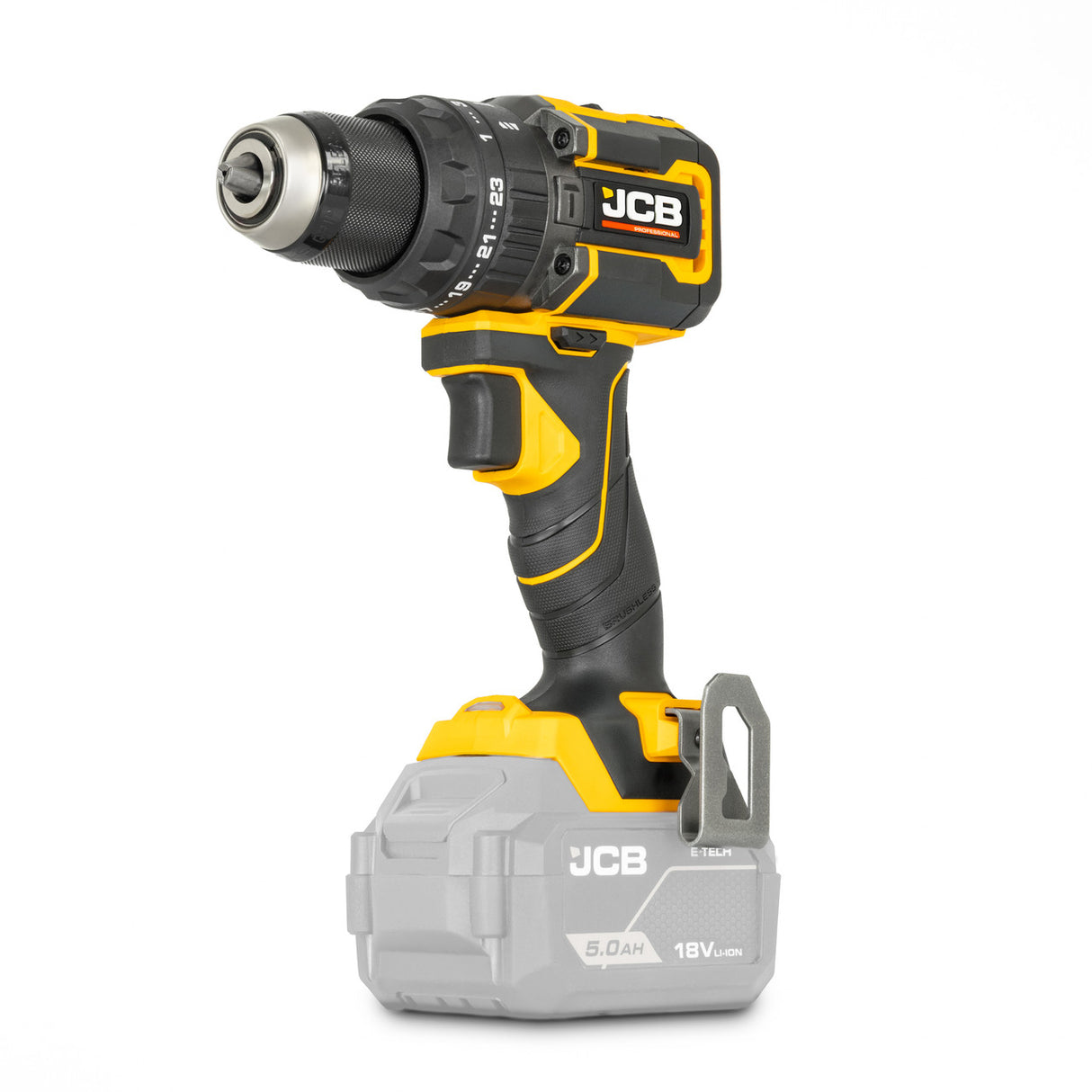JCB Professional 18V Compact Combi Drill (JCB-18PCD-75) 75Nm Torque with 23+3 Positions, Brushless Motor, 2-Speed, & 13mm Chuck