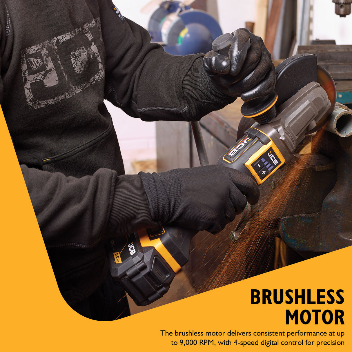 Brushless Motor - the brushless motor delivers consistent performance at up to 9,000RPM, with 4-speed digital control for precision control