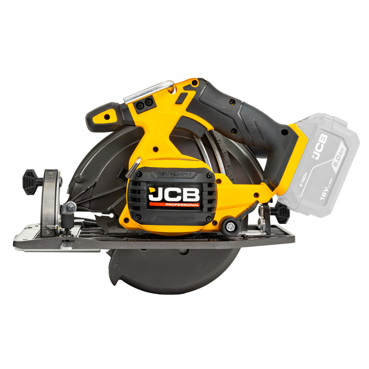JCB Pro 18V Circular Saw 185mm, 60mm Cut Depth, Aluminium Base, Incl. 2 Blades (Bare Tool) | JCB-18PCS-185