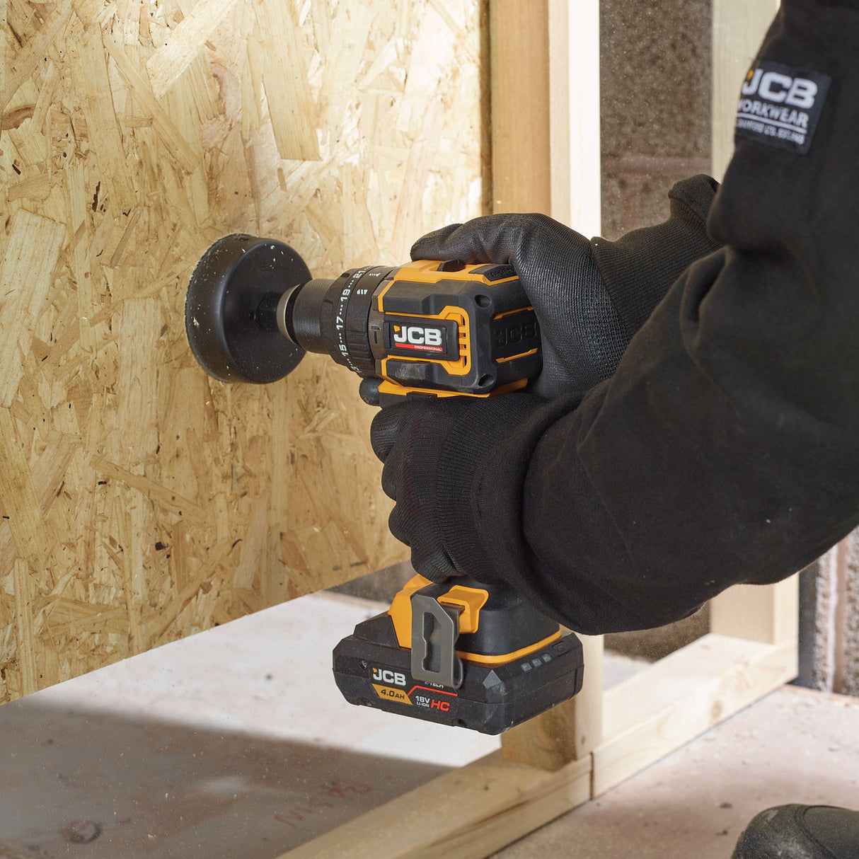 JCB Pro 18V Compact Combi Drill 75Nm, Brushless, 2-Speed, 23+3 Positions & 13mm Chuck, 2 x Pro 5.0Ah Lithium-ion Batteries & 4.5A Charger | JCB-18PCD-75-5