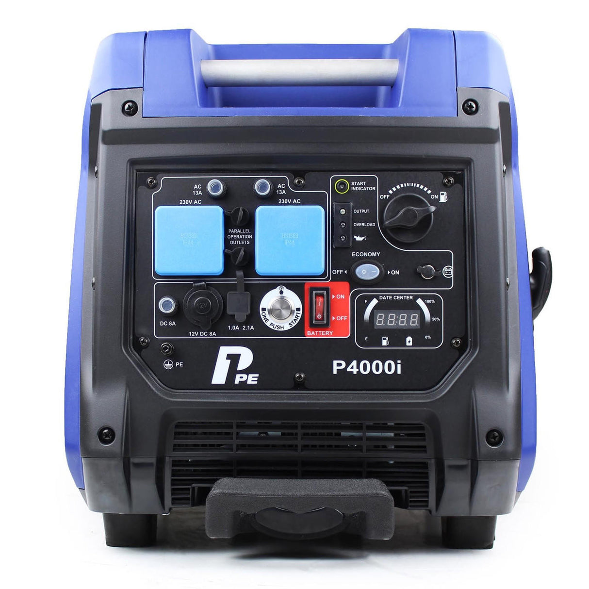 P1 3800W / 3.8kW Portable Petrol Inverter Generator, Push-button Start, Built-in Wheel Kit, DC & USB Outputs | P4000i