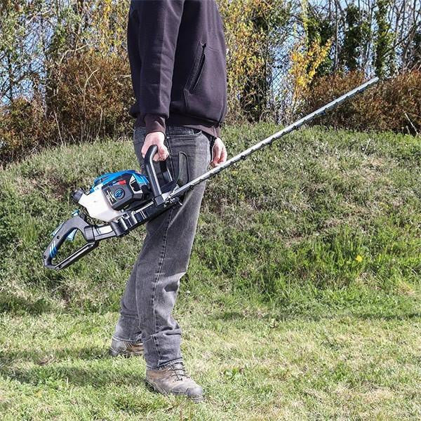 Hyundai 26cc 600mm Petrol Hedge Trimmer Cutter, Easy-Start & Lightweight 2-stroke & Garden Trolley on Wheels, 100kg Load with Brakes | HYHT2600X+GTW260