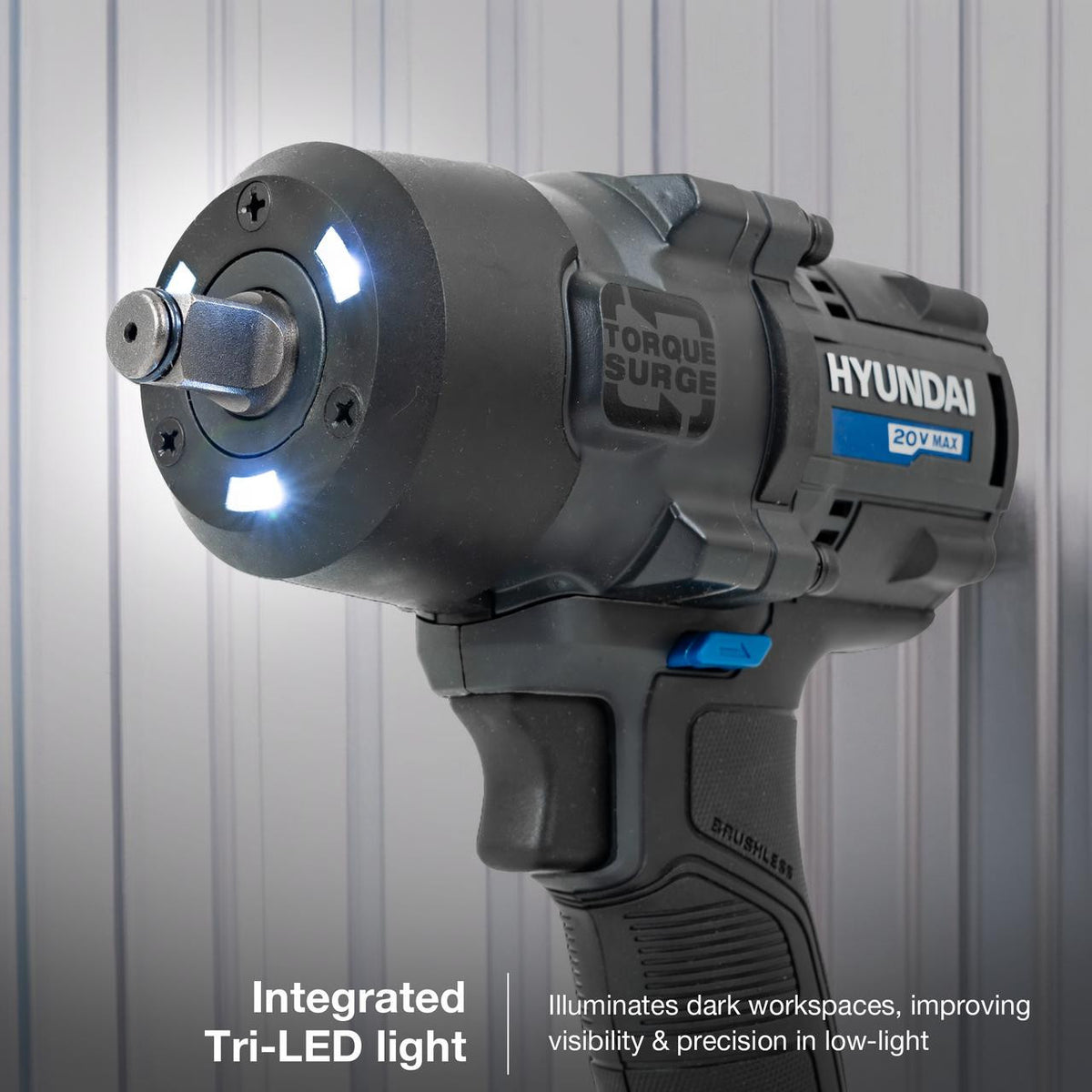 Hyundai 20V Cordless ½’’ Impact Wrench, 700Nm High-Torque with Friction Ring, Bare Unit | IW20X-700 - IW20X-700 with BI20-4 20V 4Ah Battery