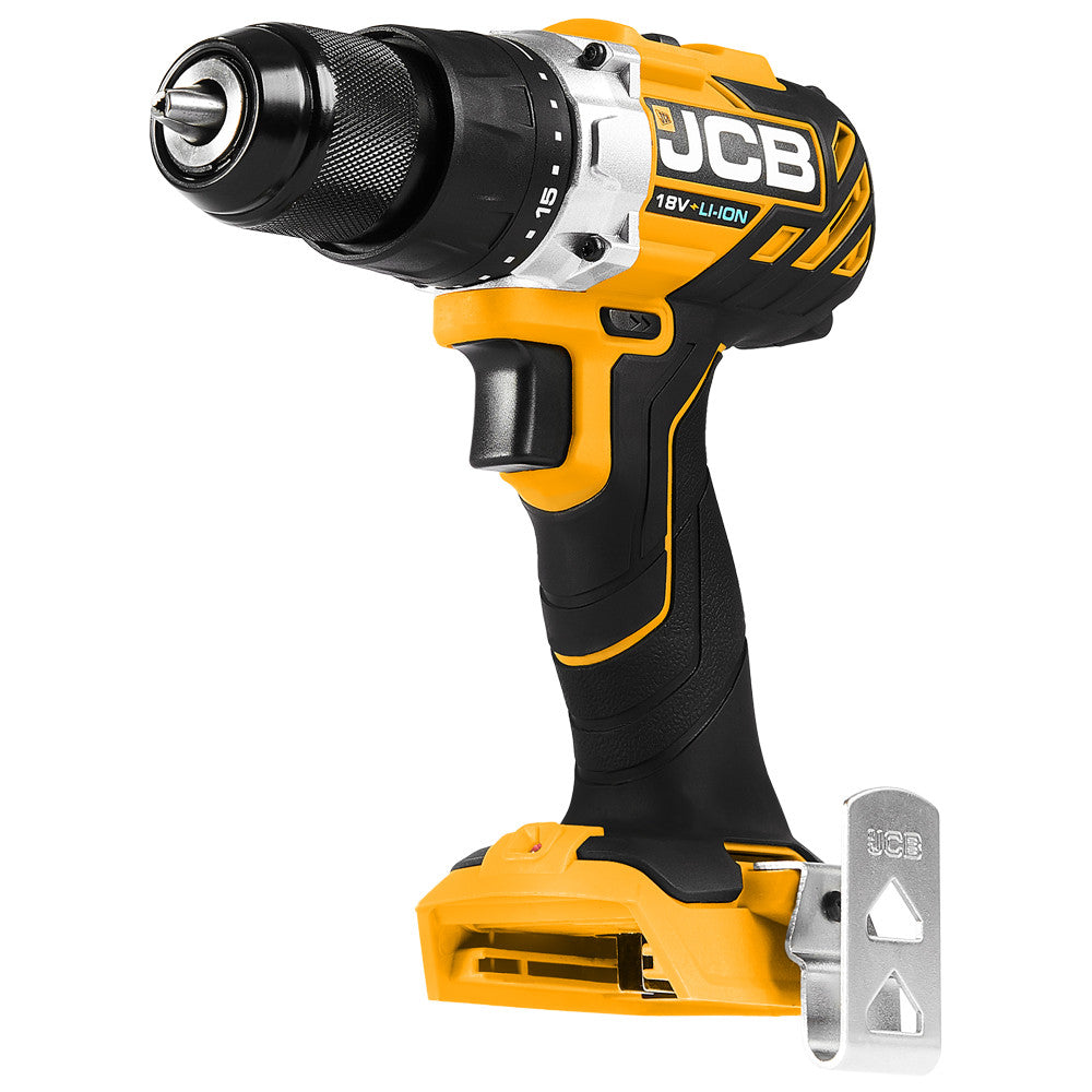JCB 18V Brushless Drill 2.0-5.0Ah Li-ion Battery, 13mm 1/2" Keyless Chuck | 21-18BLDD-B - Bare Unit