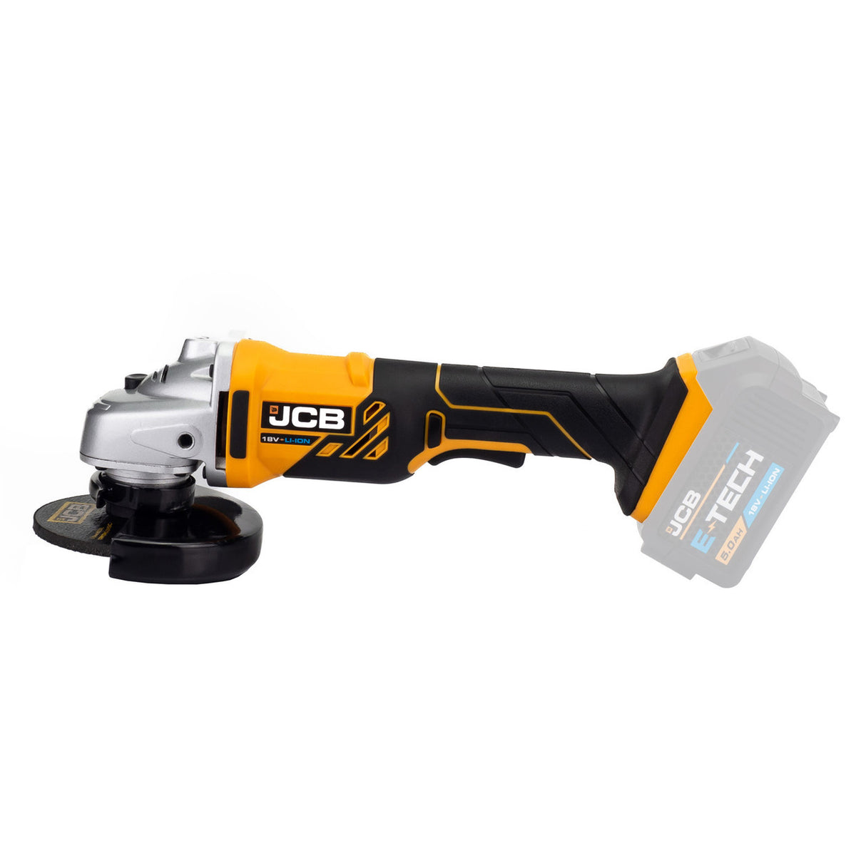 JCB 18V Cordless Angle Grinder, 115mm 4 1/2 inch, 2-5Ah Li-Ion Battery Options, M14 Thread | 21-18AG-B - Bare Unit
