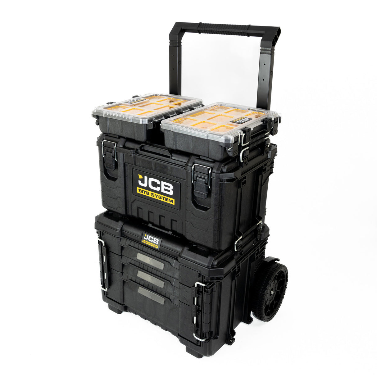 JCB Site System 5-Piece Tool Storage Set, Heavy-Duty Modular Toolboxes | JCB-SITESYS-ST-2