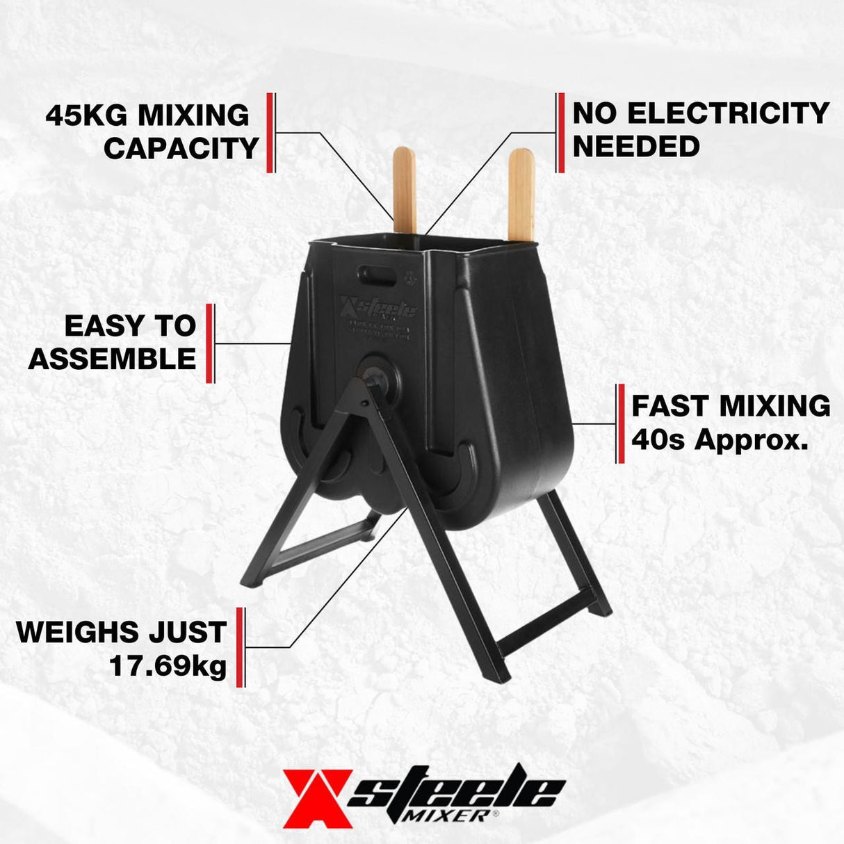Key Features of the Steele Concrete Mixer HANDMIX1