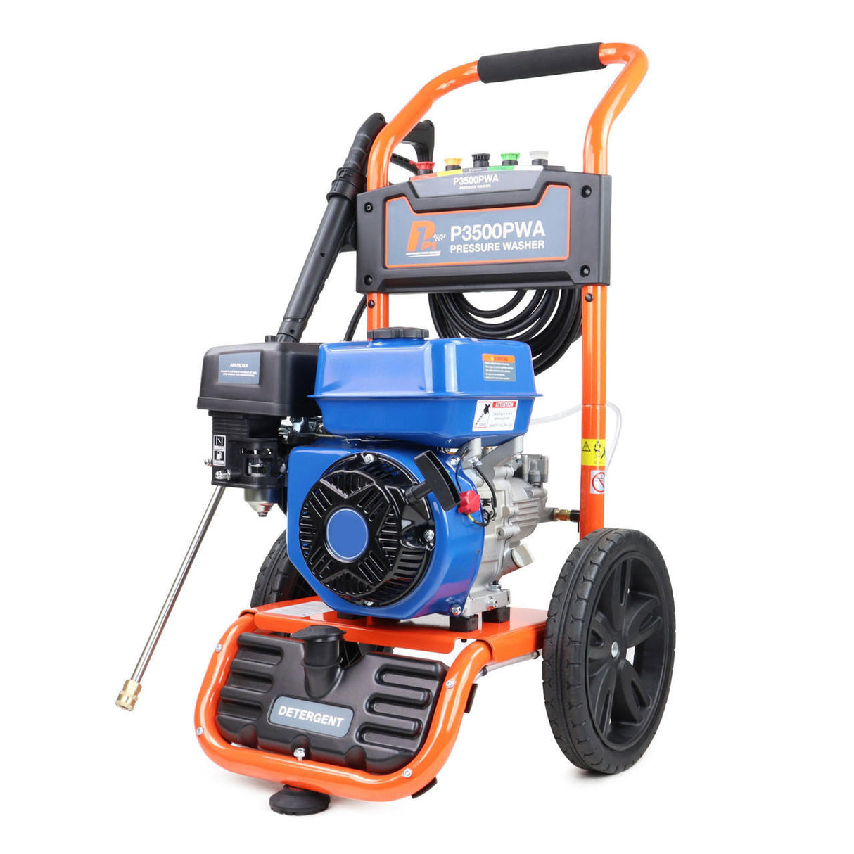 P1 Petrol Pressure Washer 3000psi / 207 bar & 14" Flat Surface Cleaner | P3500PWA+WJ14WAW-G