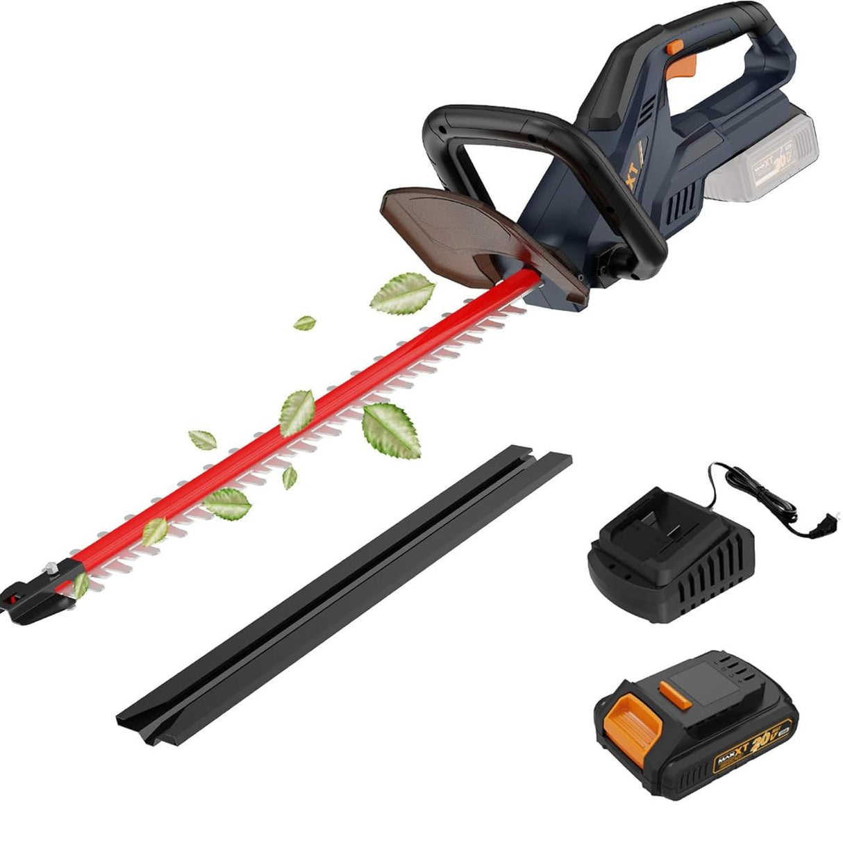 MAXXT Cordless Hedge Trimmer 22''/ 56cm, Brushless 2800SPM, Dual-Action Blades, 2.0Ah Battery and Charger| BG4301-UK