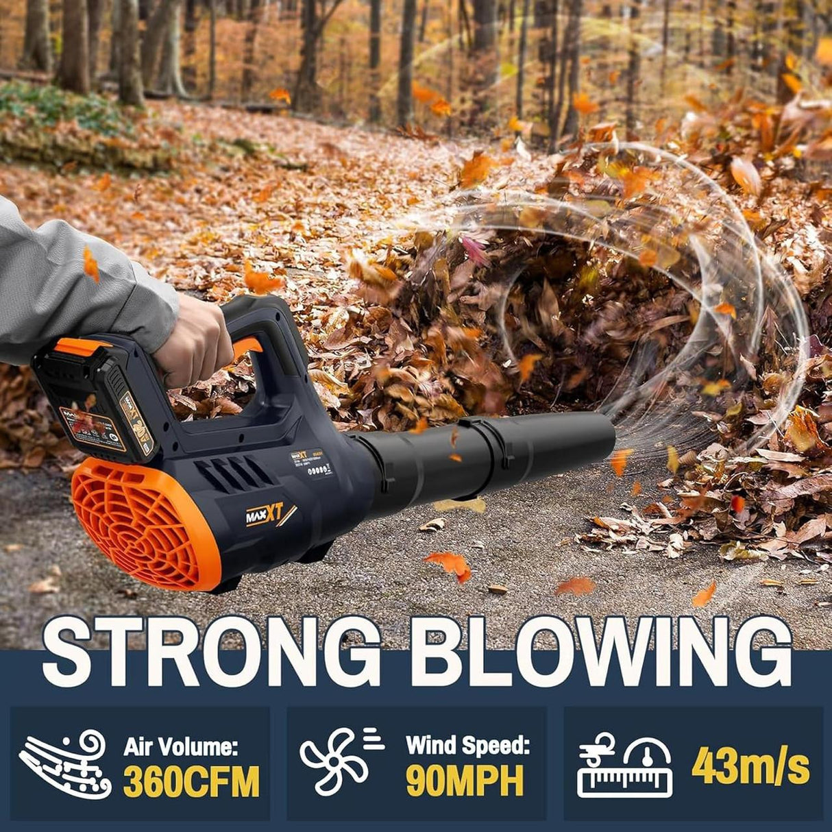 MAXXT 20V Cordless Leaf Blower, 200Mph Air 3-Speed, 2Ah Li-ion Battery and Charger | BG4201-UK