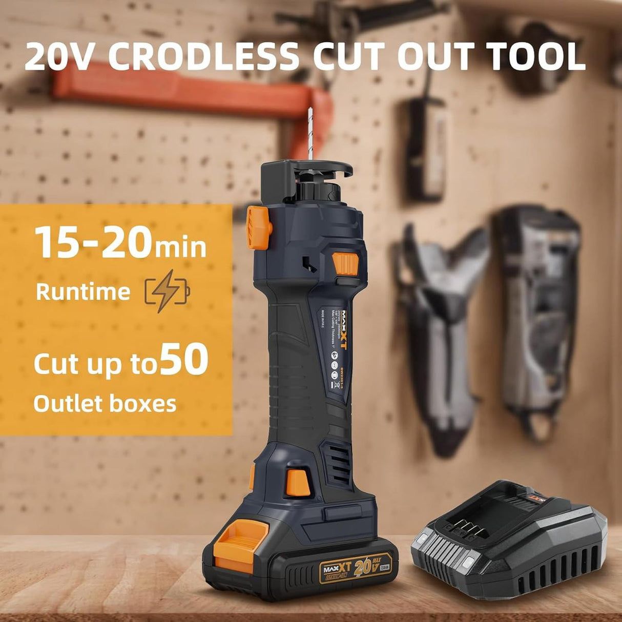MAXXT 18v Cordless Drywall Cutting Tool, Brushless , 18V , 2Ah Battery & Charger, 28000 RPM | BW2301-3-UK