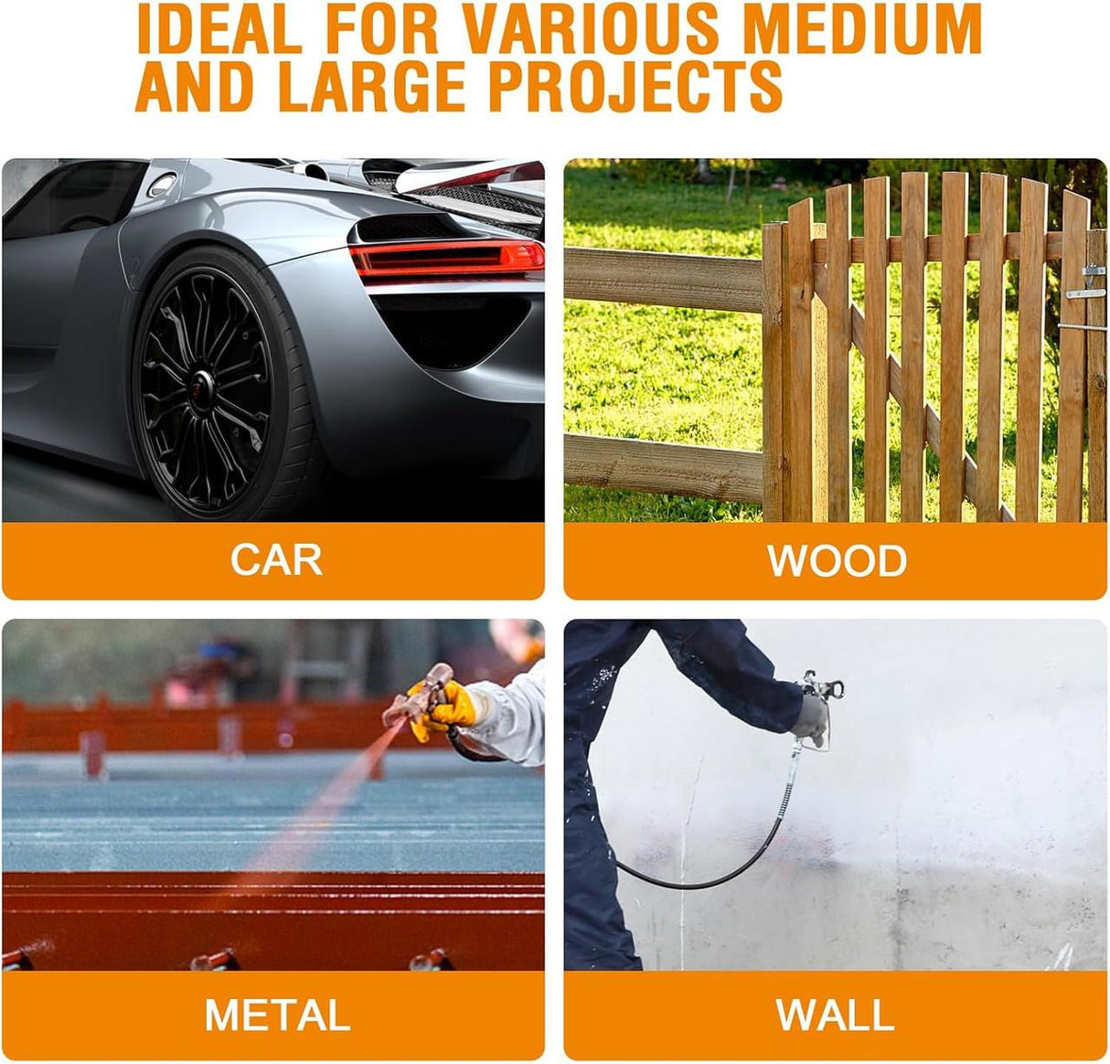 MAXXT Airless Paint Sprayer 226 Bar, 1200W, 1.6L/min Flo, 7.5m Hose, Water-Based Paint & Varnish Compatible | R9221-UK