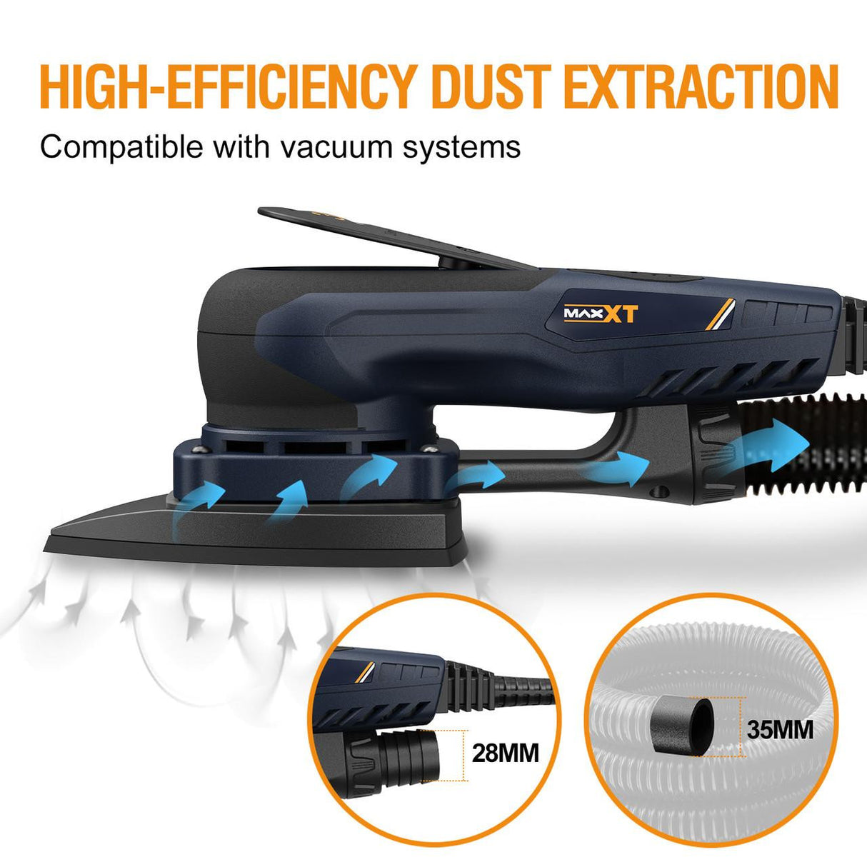 MAXXT 2-in-1 Brushless Delta & Rectangle Sander, 350W, 3.0mm Orbit, 6-Speed, Dual Sanding Pads, 20x Sandpapers | MOS350DV2-UK
