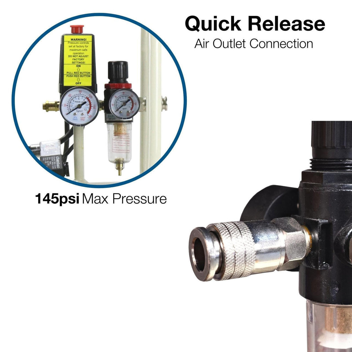 Hyundai 24 Litre Air Compressor, 5.2CFM/100psi, Silenced, Oil Free, Direct Drive 1hp | HY7524