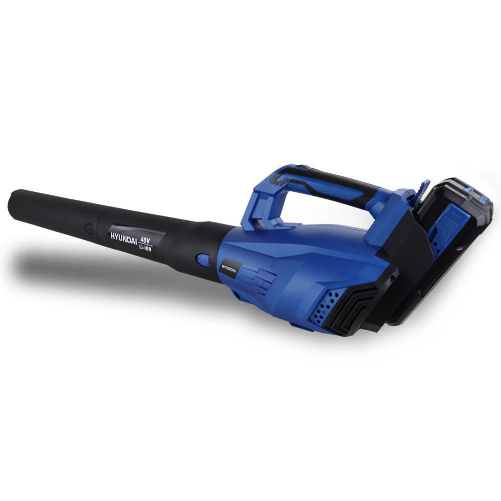 Hyundai 40V Cordless Leaf Blower, 132mph Air Speed, Lightweight, Li-Ion Battery Powered Garden Blower | HYB40LI