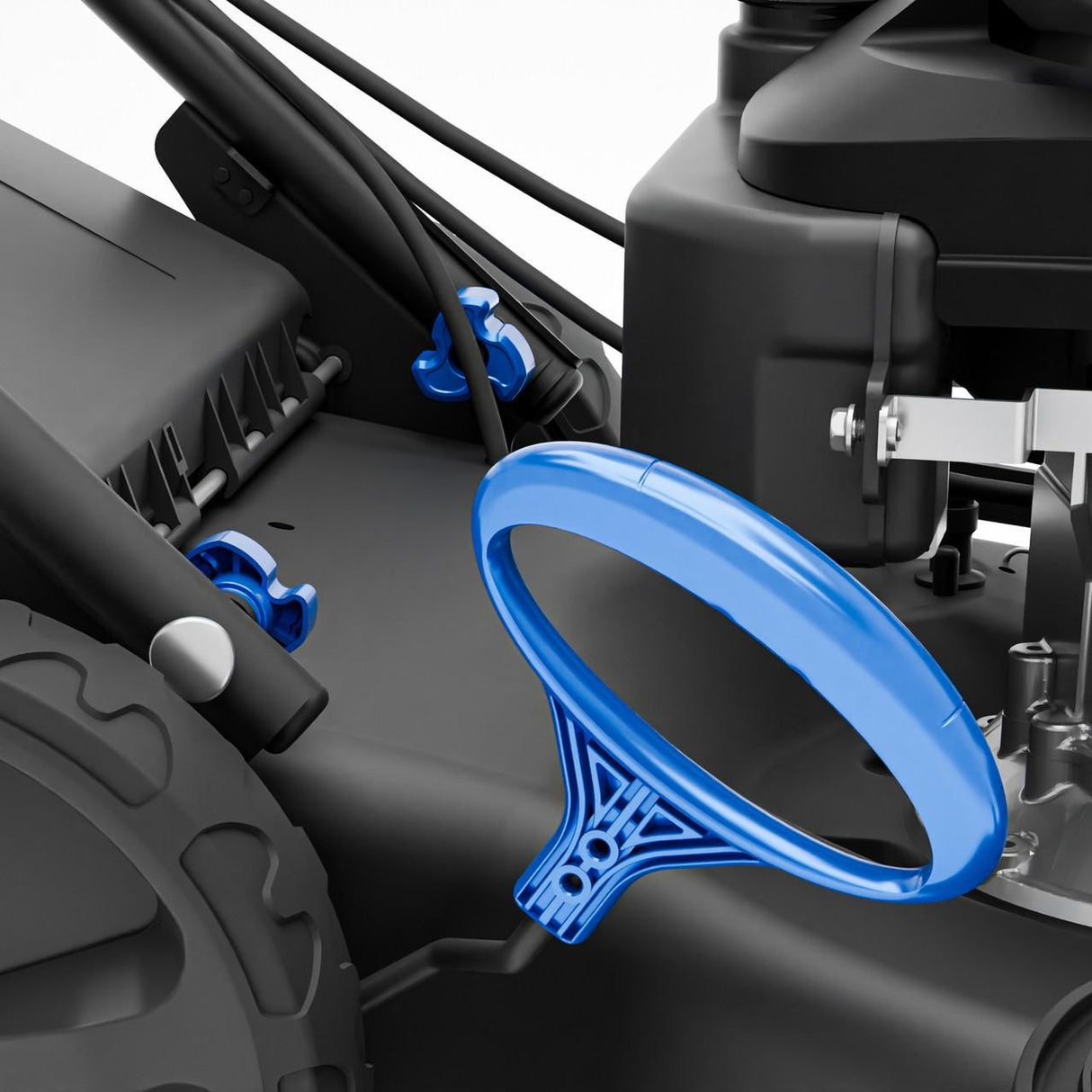 Hyundai petrol lawn mower with adjustable cutting height system