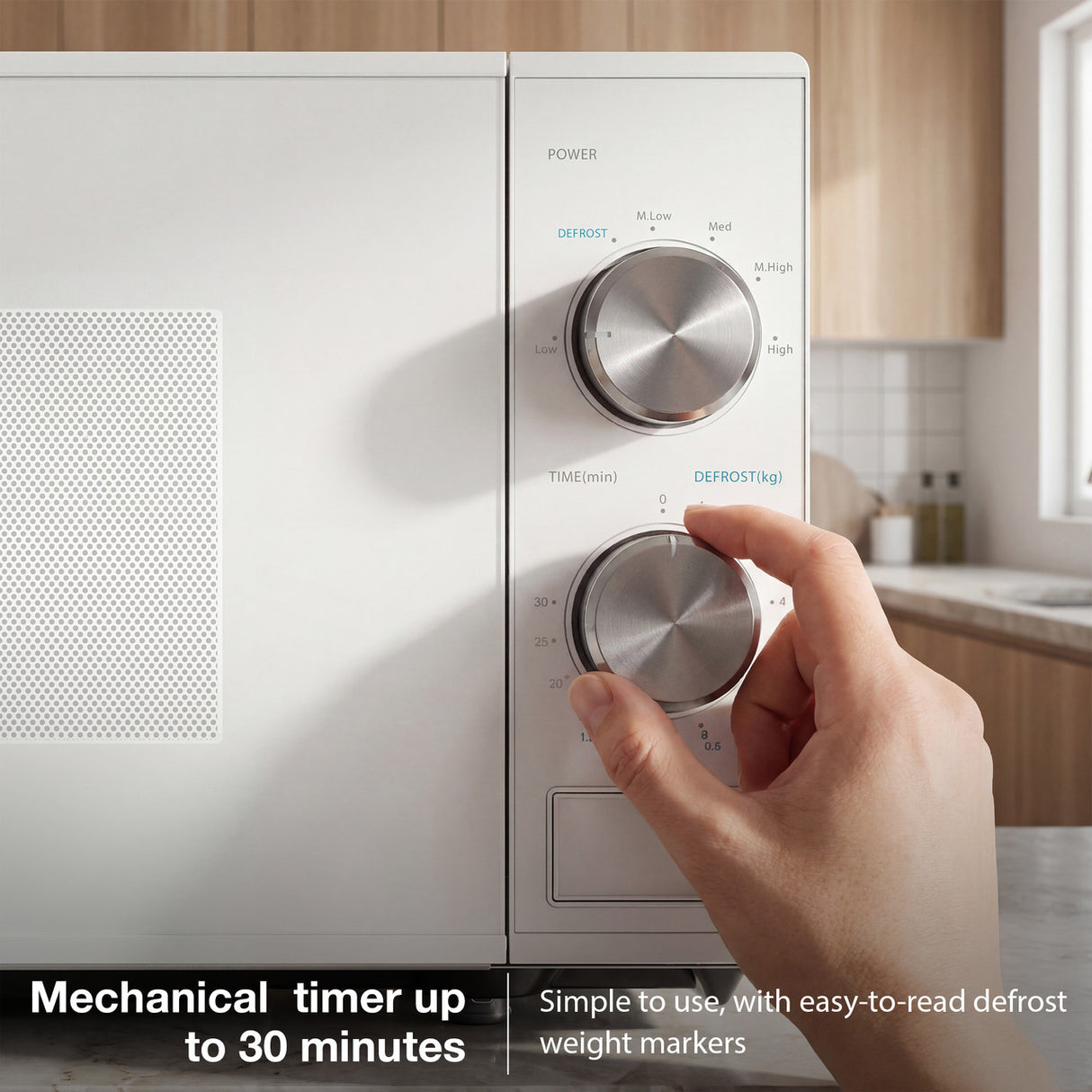 Affordable Hyundai microwave 800W with manual controls and 20L capacity