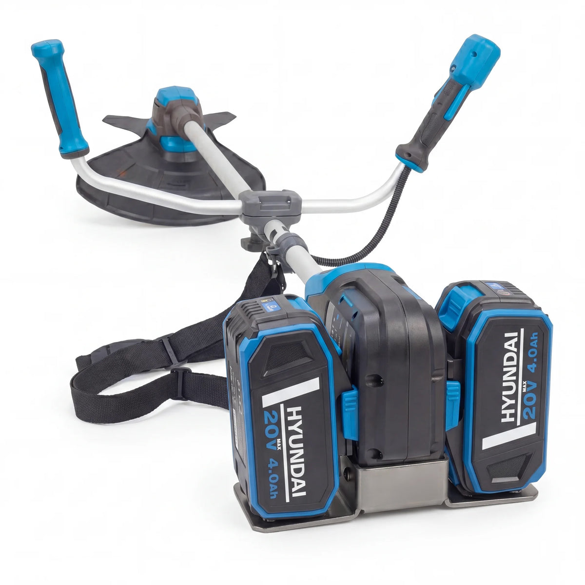 Hyundai 2x20V Brushless 2-in-1 Brush Cutter & String Trimmer, Straight Split Shaft, 3-Speed, 3 Year Warranty | HY40CGB26