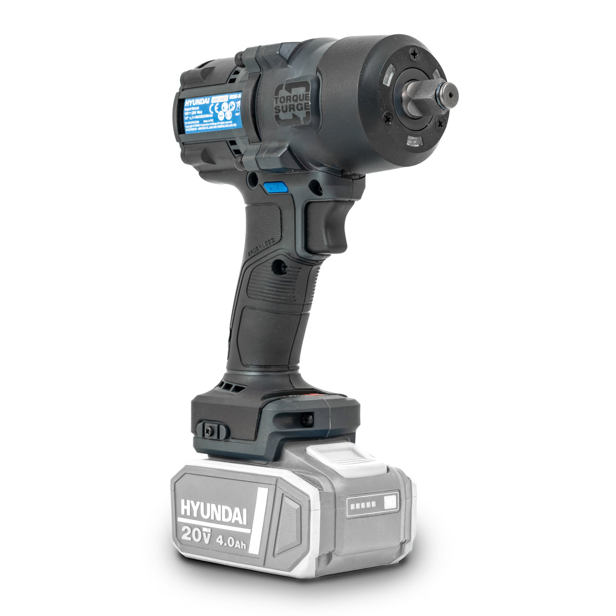 Hyundai 20V Cordless ½’’ Impact Wrench, 700Nm High-Torque with Friction Ring, 20V 4AH Battery & Charger | IW20X-700+BI20-4+C20-2
