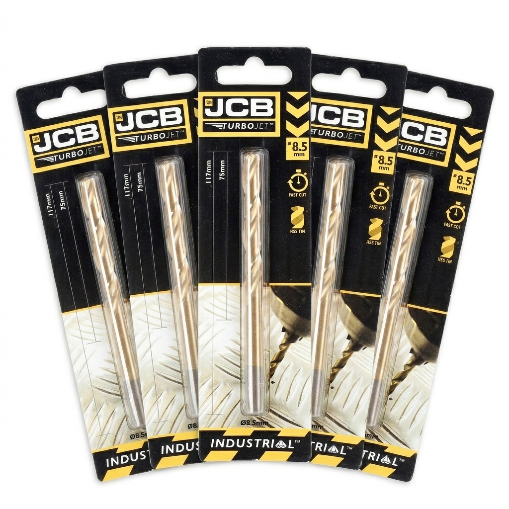 JCB 8.5 x 11 mm 7 Point HSS Drill Bit TurboJet (5 Pack) | 5055803318796-X5